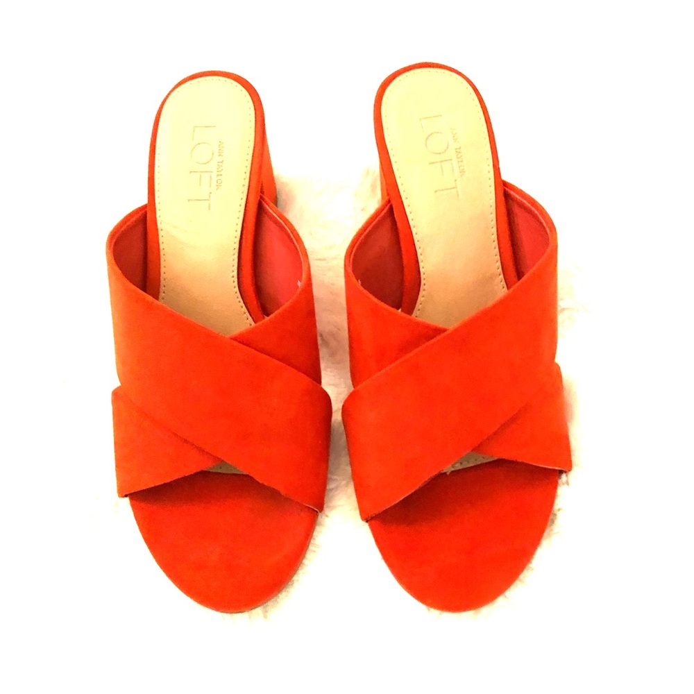 Loft Faux-suede heeled sandals